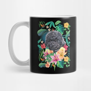 Tropical Black Toy Poodle Mug